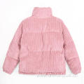 Ladies short corduroy padding jacket